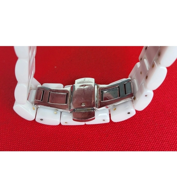 Le Chateau White and Silver Watch with Crystal Accents - Picture 5 of 10